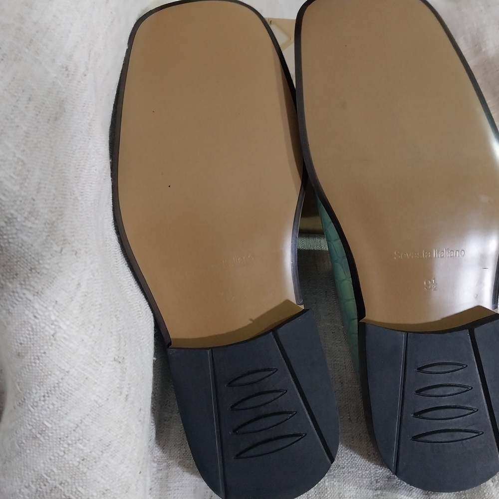 SEBASTA ITALIANO Men"s Shoes 9.5 Blue Croc-Embossed Slip-On Loafers - Picture 2 of 10